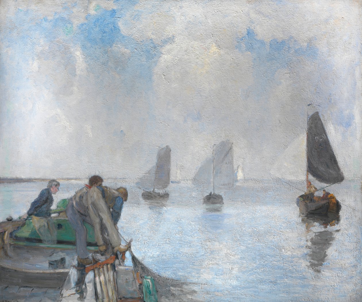 Reker på Nedre Schelde (olje på lerret) av Richard Baseleer