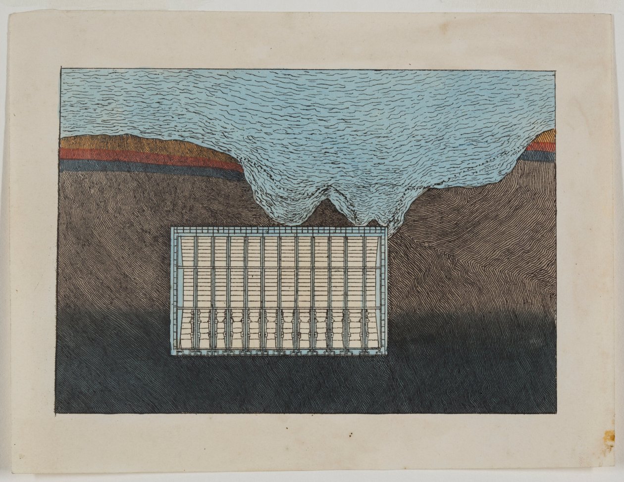 Et vaskebilde av skjoldet, ca. 1818-39 (akvarell) av Richard Beamish