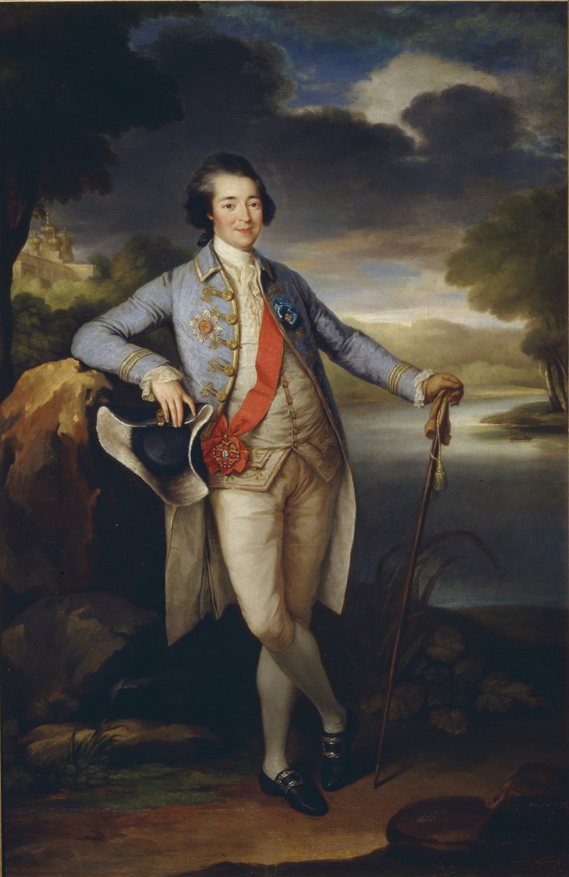 Portrett av prins Alexander Kurakin 1752-1818, ca. 1780 av Richard Brompton