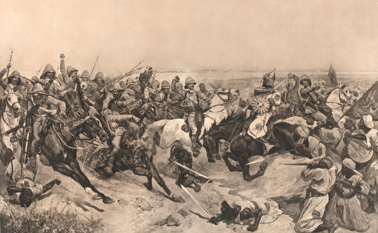 Anklagen for de 21. lanserne i slaget ved Omdurman av Richard Caton (after) Woodville