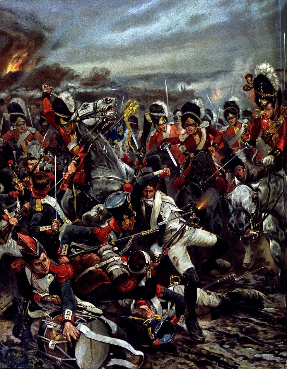 The Charge of the Scots in Waterloo - maleri av Caton Woodville av Richard Caton (after) Woodville