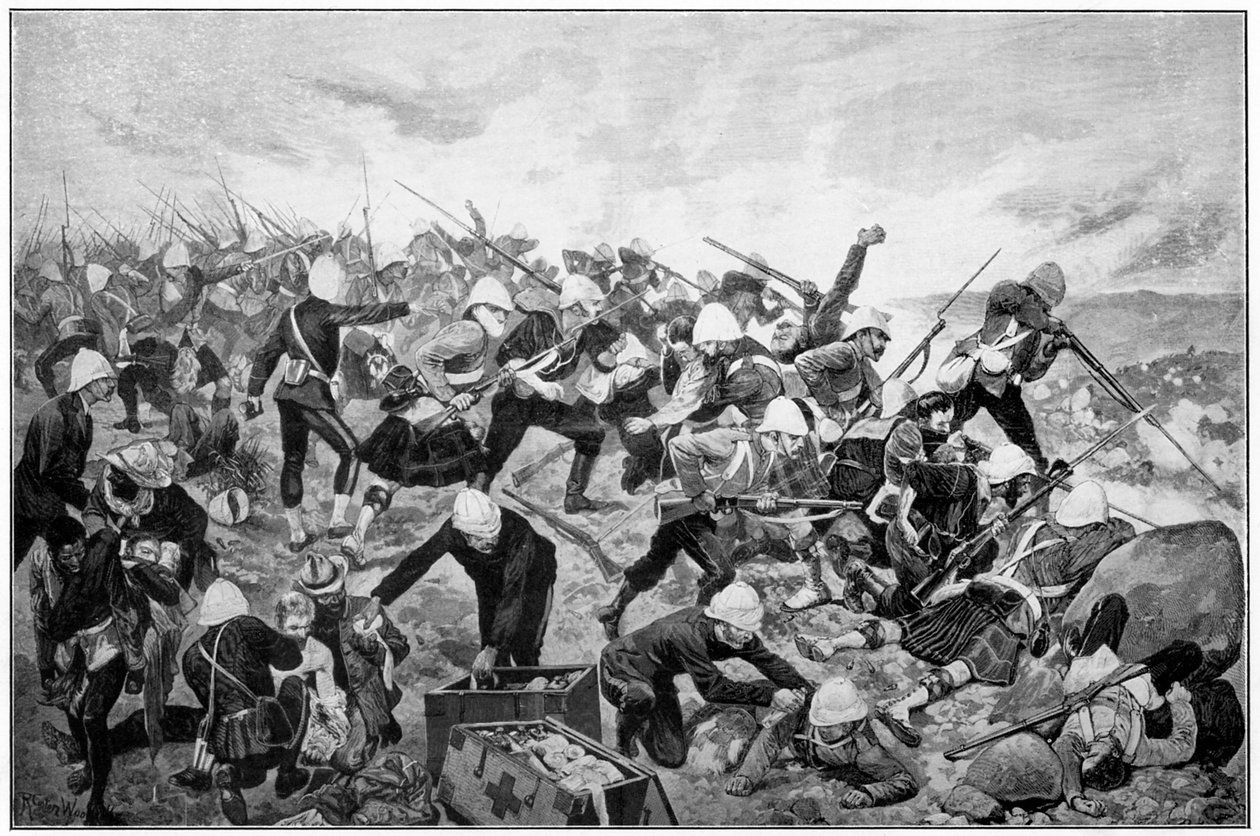 Slaget ved Majuba Hill, 1. Boer War, 26.–27. februar 1881 av Richard Caton II Woodville