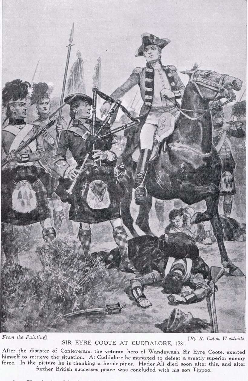 Sir Eyre Coote ved Cuddalore, illustrasjon fra 