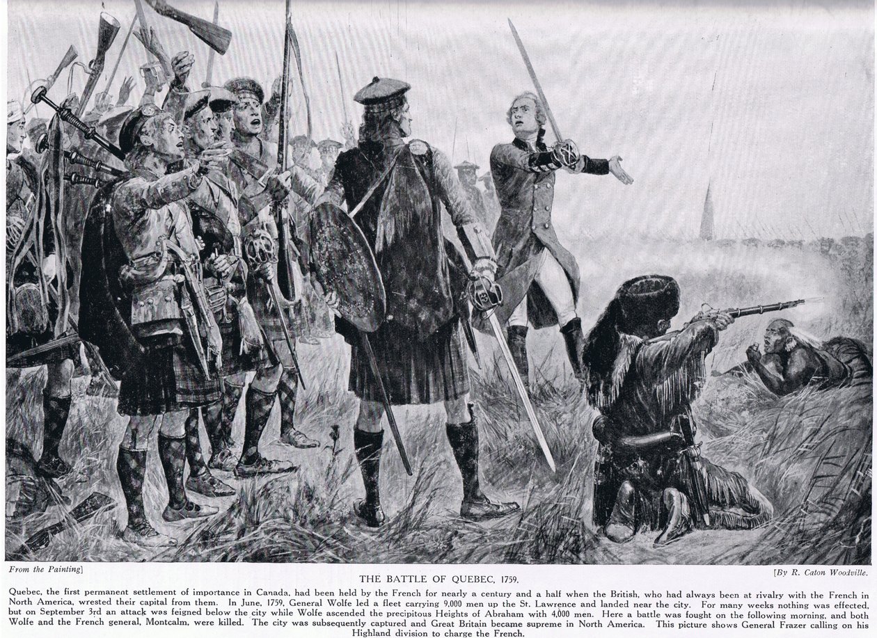 Slaget ved Quebec, 1759, illustrasjon fra 