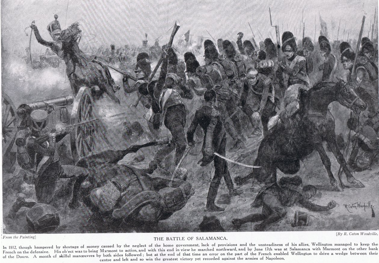 Slaget ved Salamanca, illustrasjon fra 'Hutchinson's History of the Nations' av Richard Caton Woodville