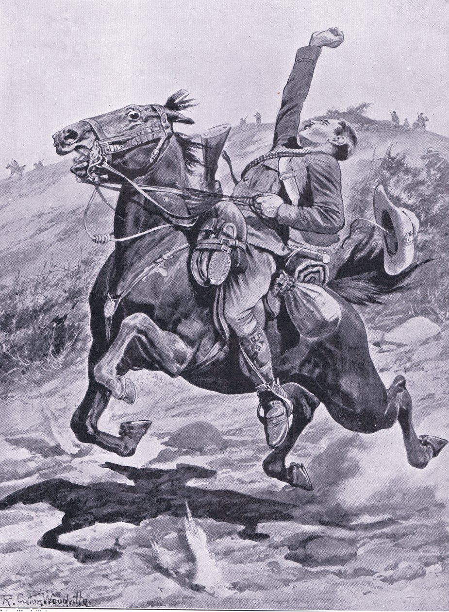 Yeomans siste tur, illustrasjon fra After Pretoria: The Guerilla War, 1902 av Richard Caton Woodville