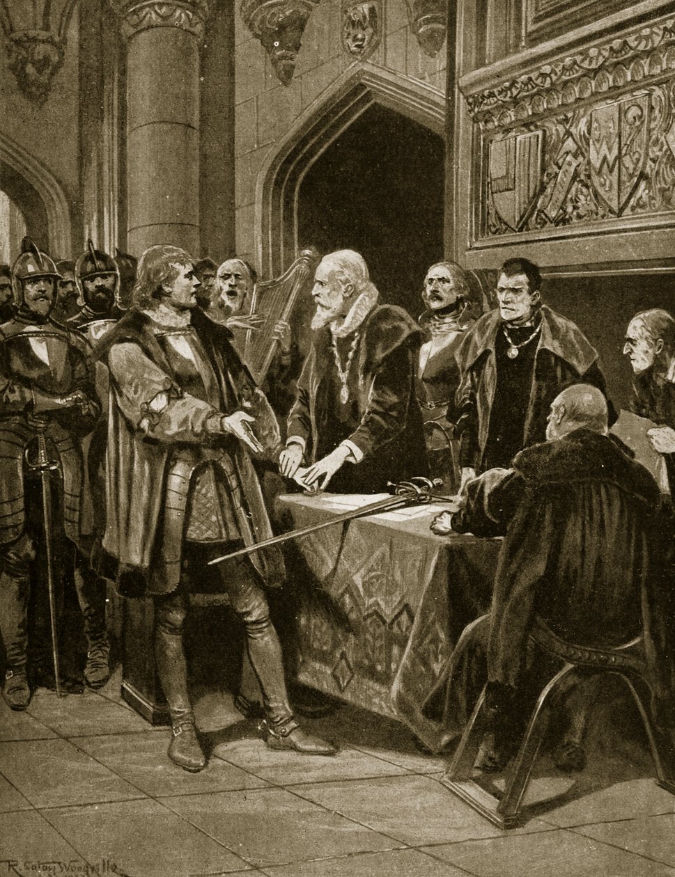 Lord Thomas Fitzgerald kaster sverdet sitt, illustrasjon fra 