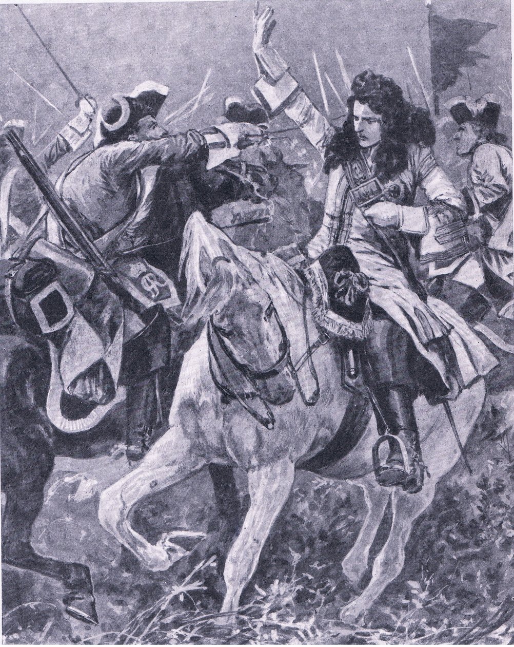 Slaget ved Malplaquet, 11. september 1709, illustrasjon fra British Battles on Land and Sea, 1915 av Richard Caton Woodville junior