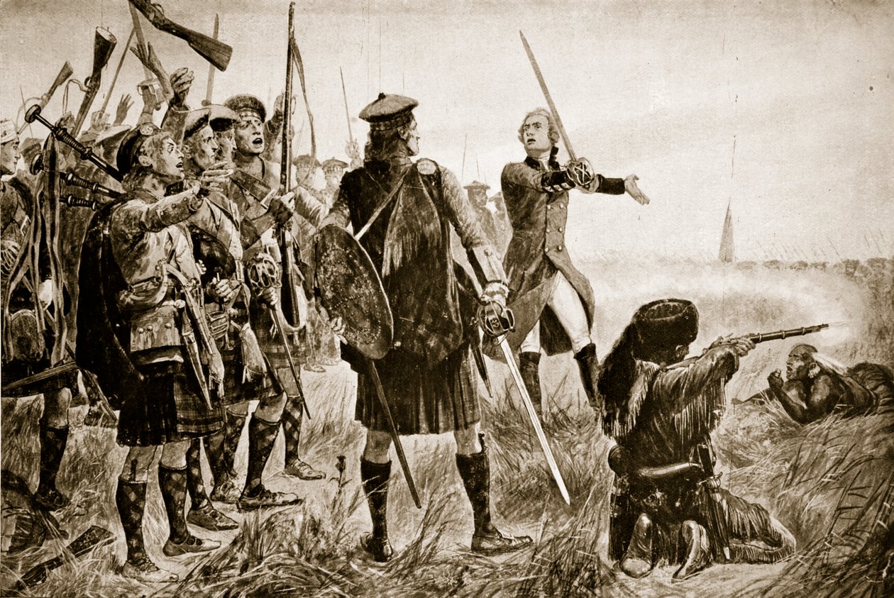 Slaget ved Quebec, 1759, illustrasjon fra 