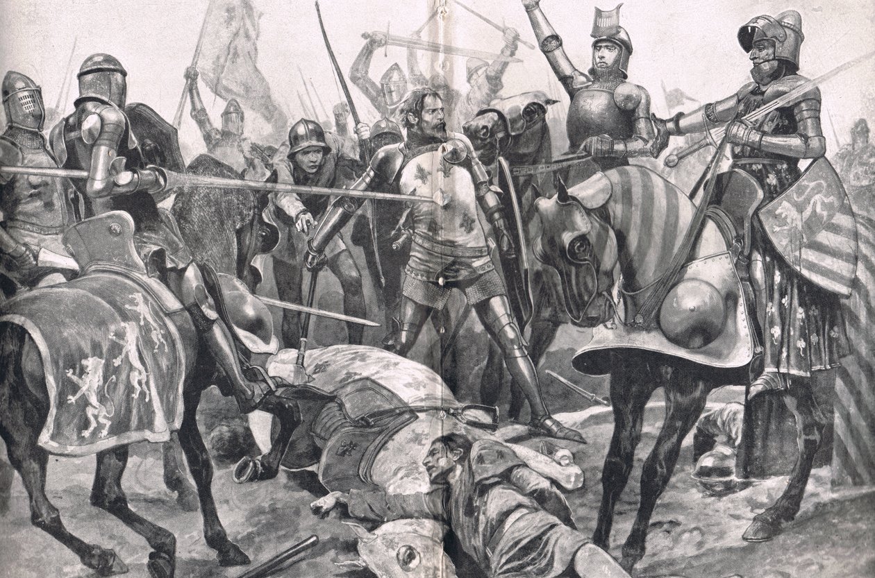 The Last Stand av John II France at the Battle of Poitiers, illustrasjon fra 