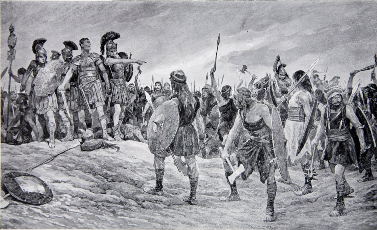 Vespasian reddet av sønnen Titus, illustrasjon fra 