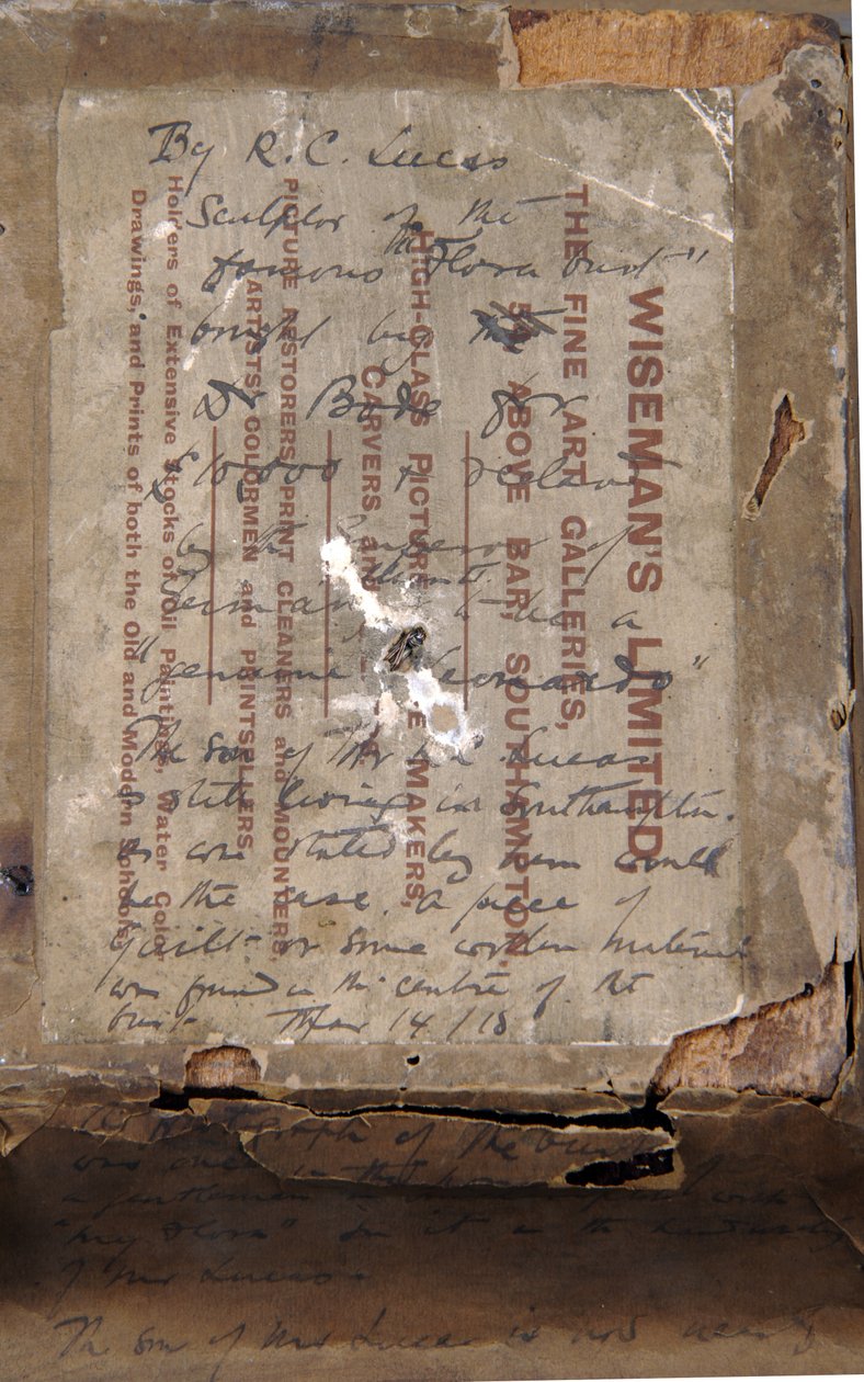Verso av en byste av en jente, ca. 1850 (penn og blekk og trykk på papir) (se 876003) av Richard Cockle Lucas
