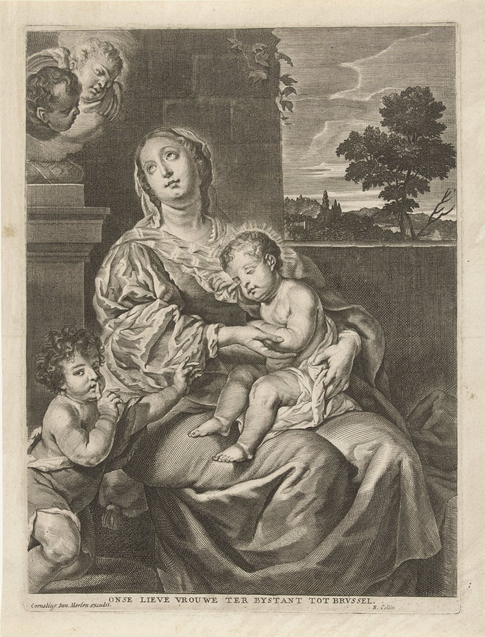 Madonna med sovende barn og døperen Johannes Vår Frue av Bystanten til Brvssel (tittel på objekt) av Richard Collin