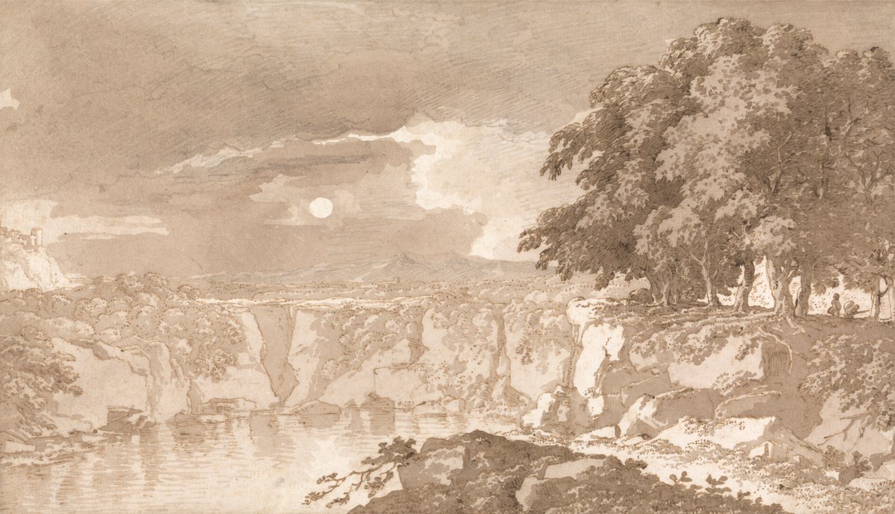 Italiensk innsjøscene av Richard Cooper the Elder