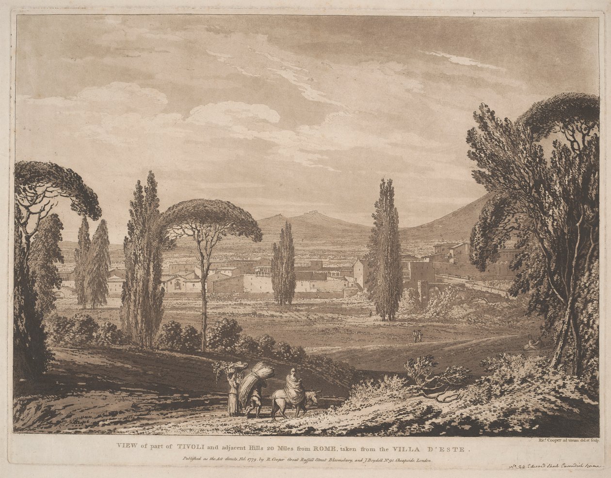 Utsikt over en del av Tivoli og tilstøtende åser av Richard Cooper the Elder