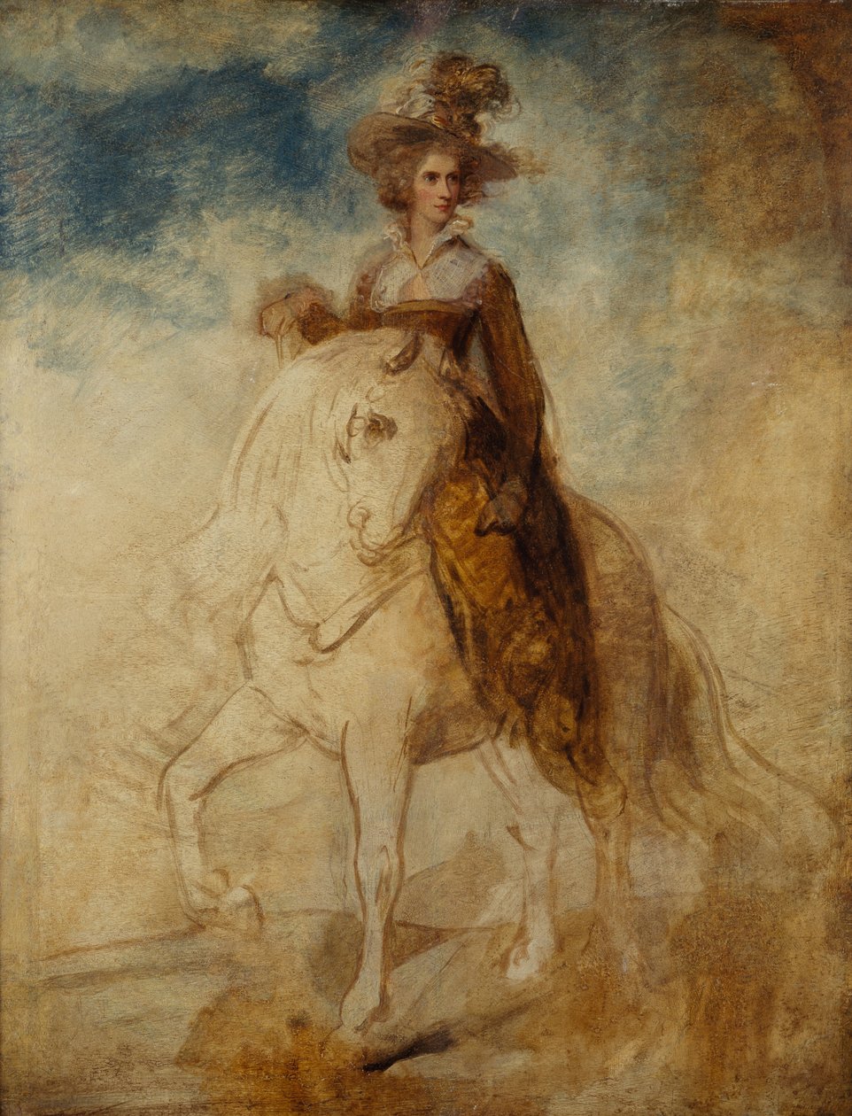 Ridesportrett av en dame, sies å være Lady Elizabeth Foster (olje på panel) av Richard Cosway