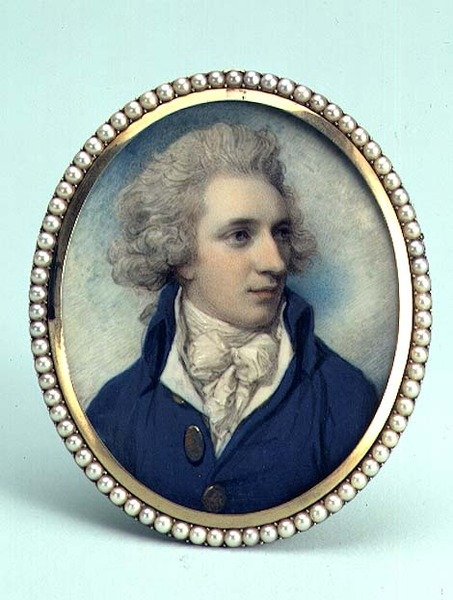 Portrett av John Swinburne (akvarell og gouache på elfenben) på elfenben av Richard Cosway