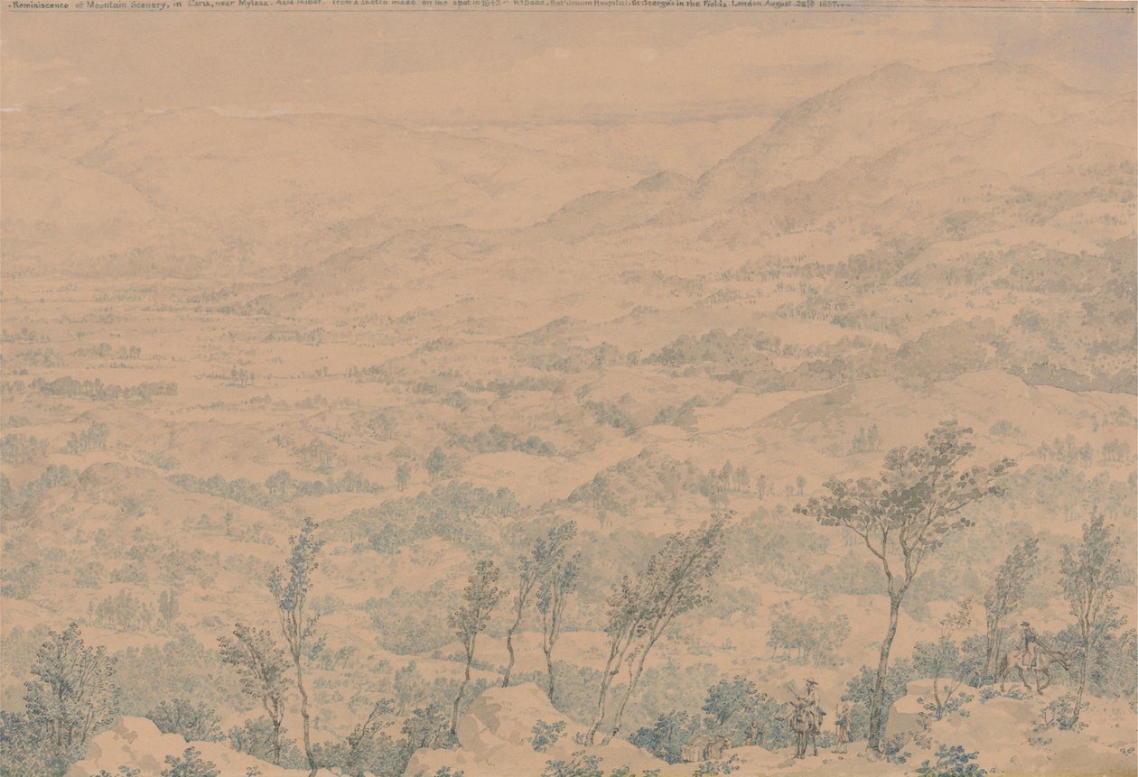 Minner om fjellandskap i Caria, nær Mylasa, Lilleasia av Richard Dadd