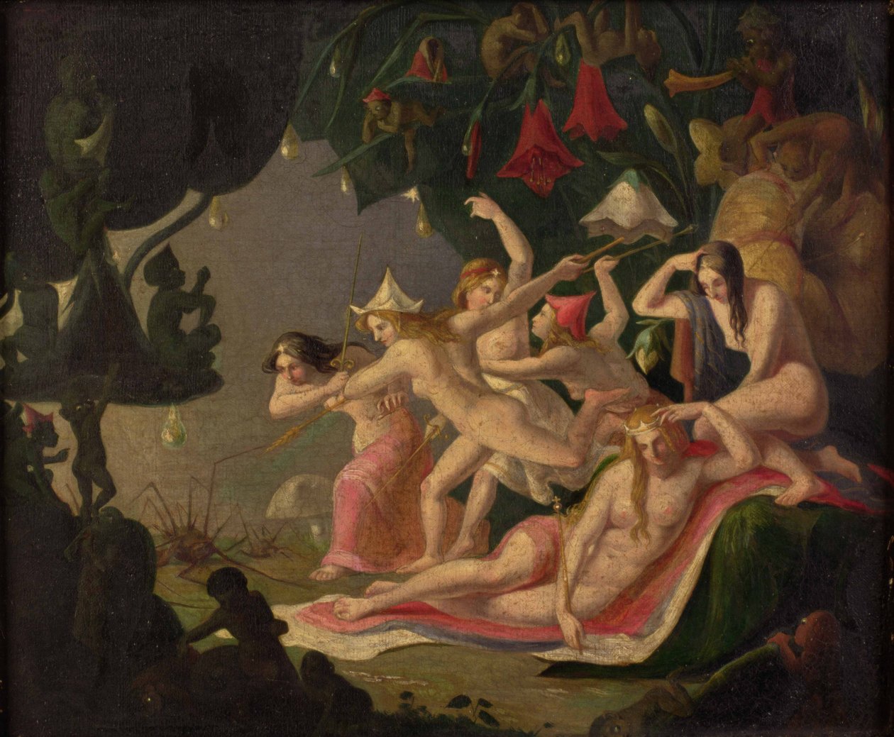 The Attack of the Spider (olje på lerret) av Richard Dadd