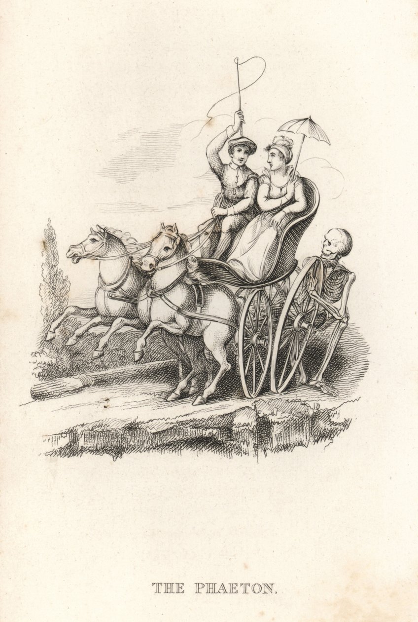Skjelettet til Døden og Phaeton. ,1827 (gravering) av Richard Dagley