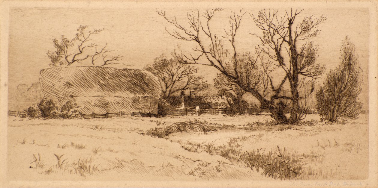 Old Farm Court Road, Dulwich (etsing) av Richard Davidson Winter