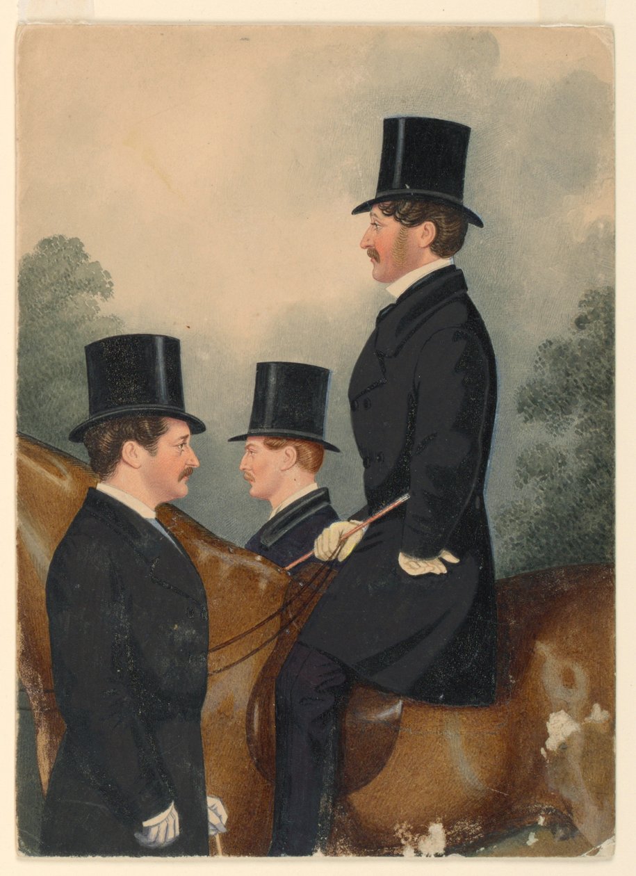 Portrett av Sir George Wombwell og hans brødre av Richard Dighton