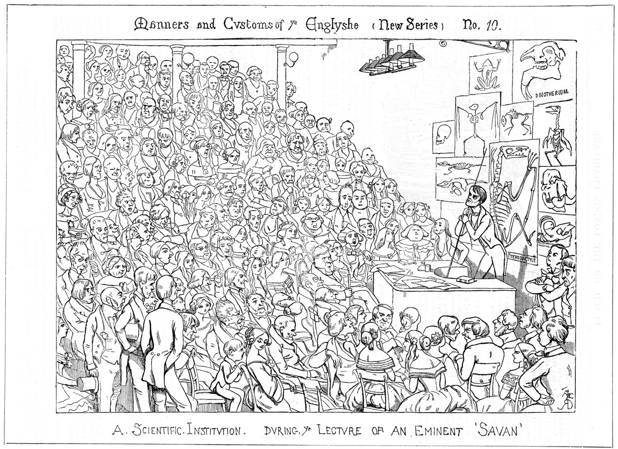 En vitenskapelig institusjon. Under ye Lecture of an Eminent Savan, 1849 av Richard Doyle