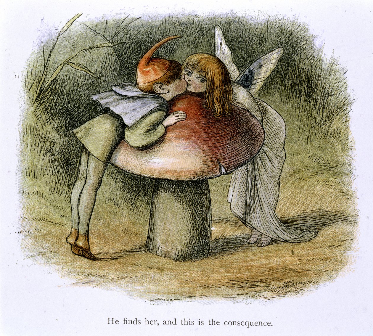 En alv og en fe kysser av Richard Doyle