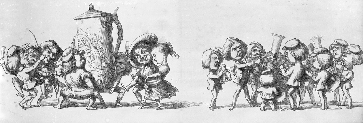 Band som spilte for besøkende for den store utstillingen, 1851 av Richard Doyle