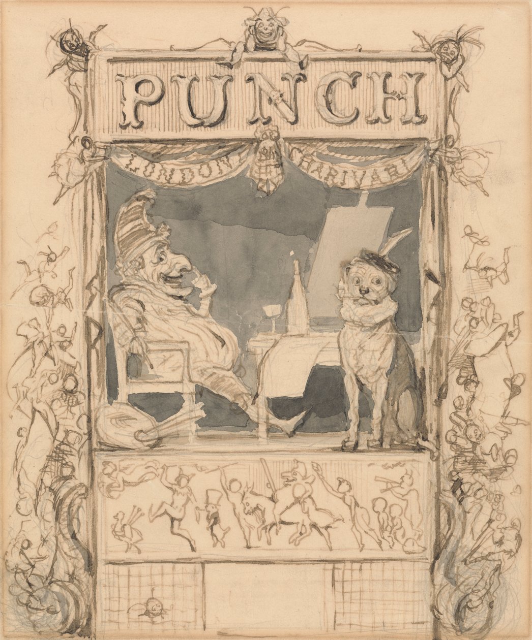 Design for tittelsiden til Punch av Richard Doyle