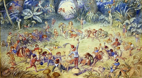 The Fairy Ring (akvarell og blyant på papir) av Richard Doyle