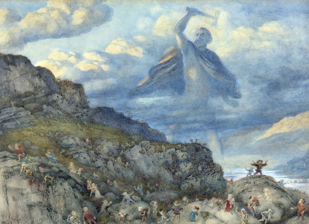 Thor (Tor) and the Dwarves av Doyle, Richard (1824-1883) av Richard Doyle