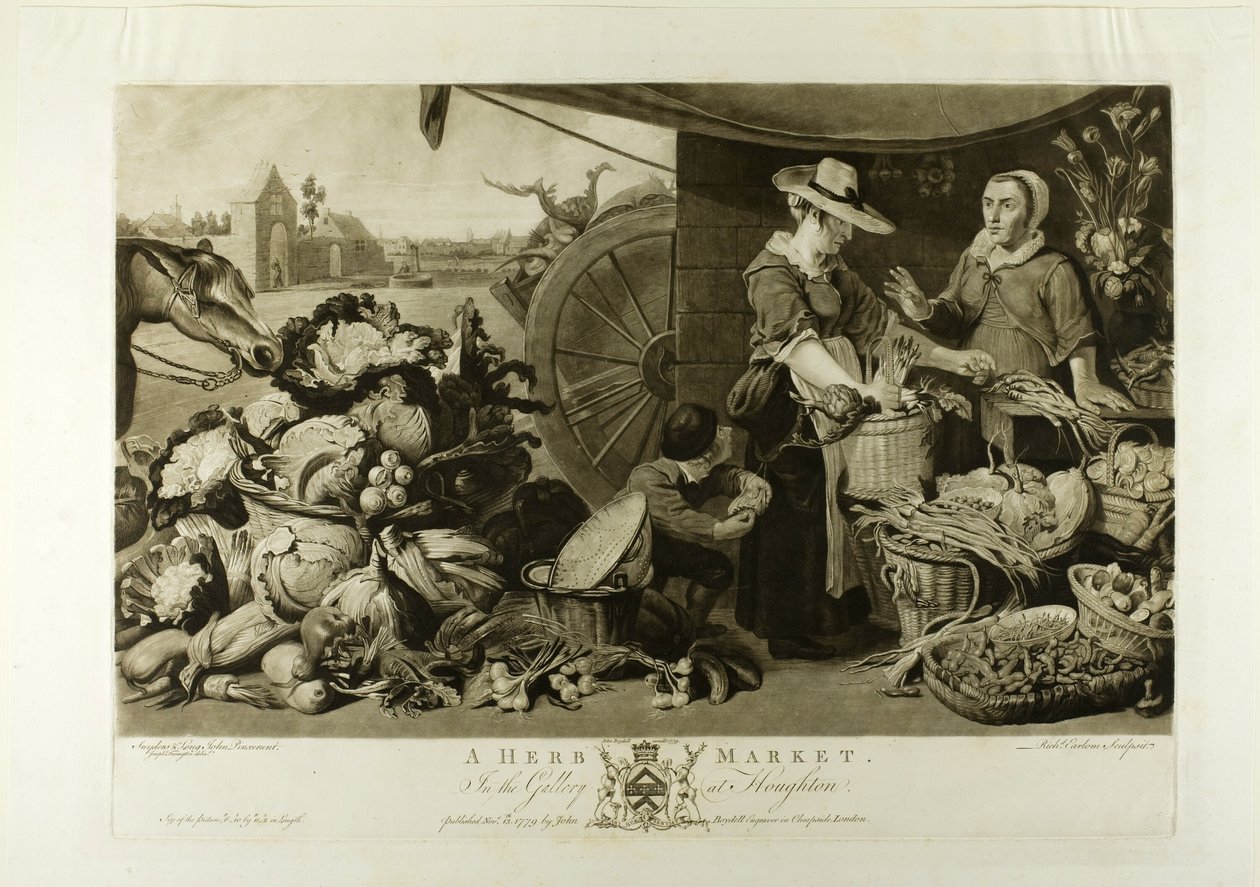 Et urtemarked, fra The Houghton Gallery av Richard Earlom
