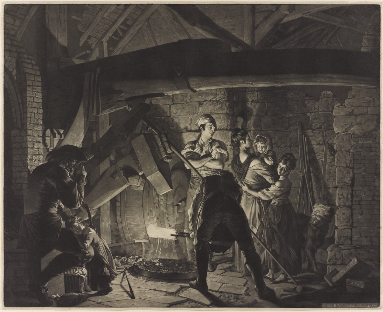 An Iron Forge, etter Joseph Wright fra Derby (1734-97) av Richard Earlom