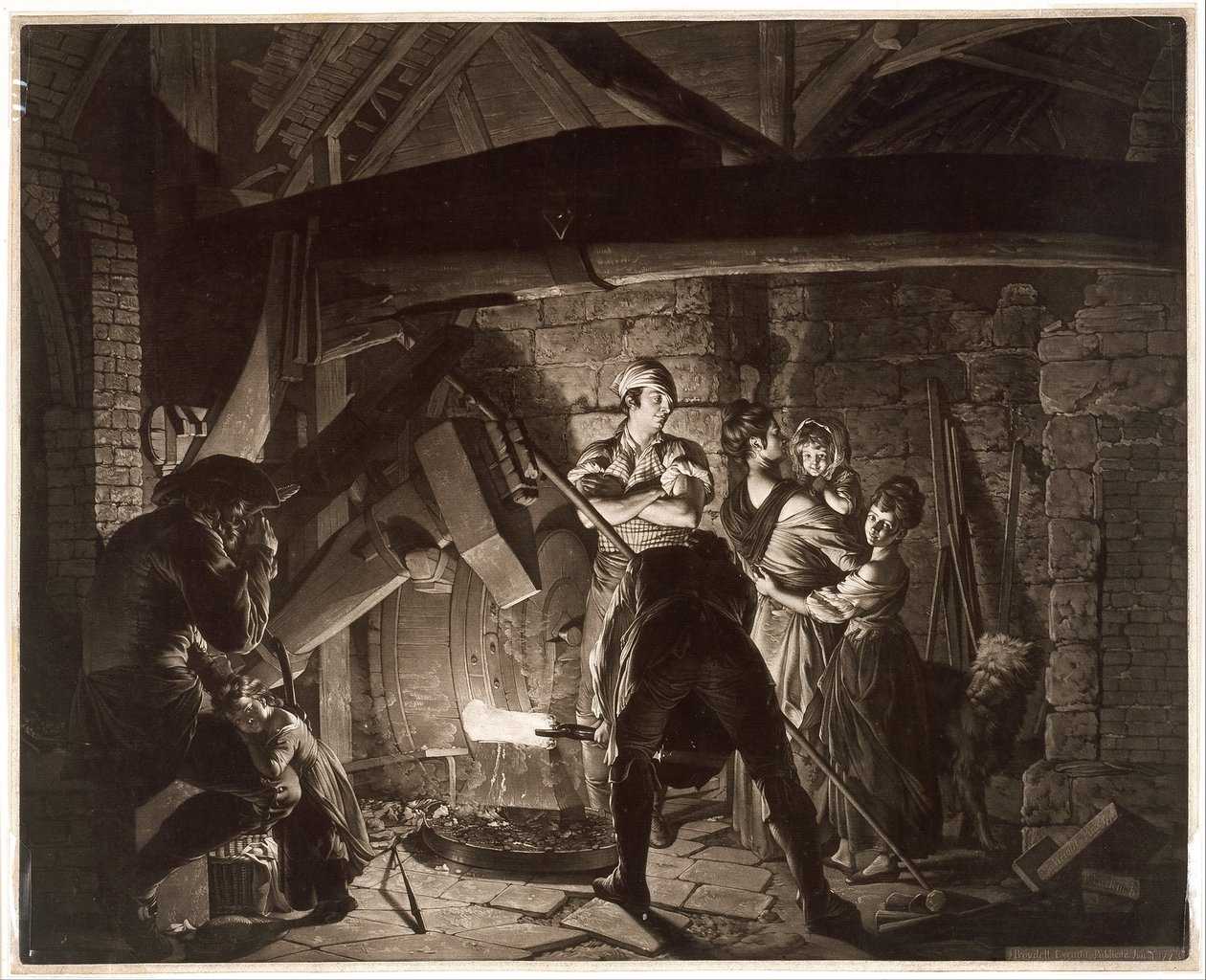 Et jernverk etter Joseph Wright of Derby av Richard Earlom