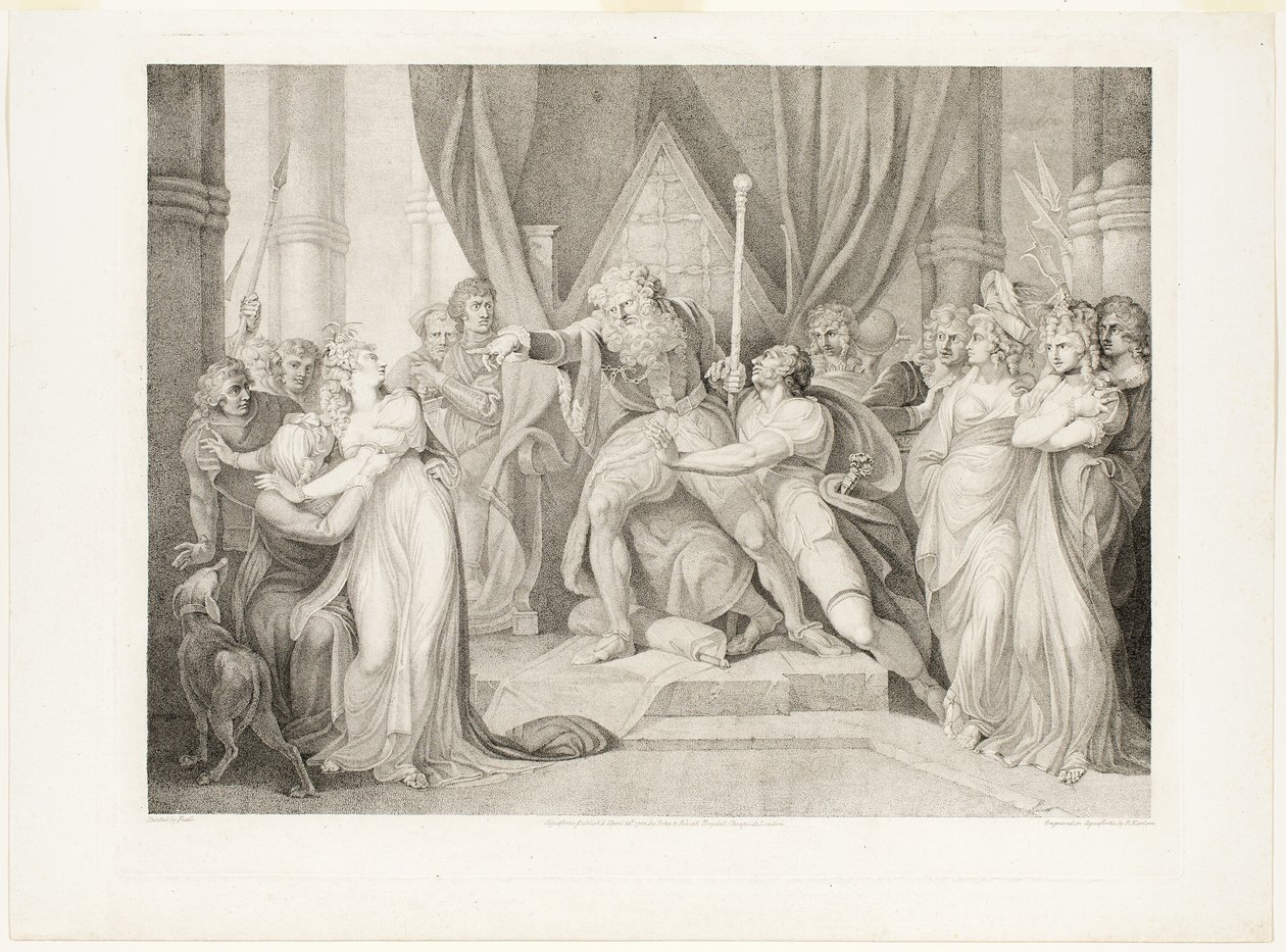 Lear kaster ut sin datter Cordelia av Richard Earlom