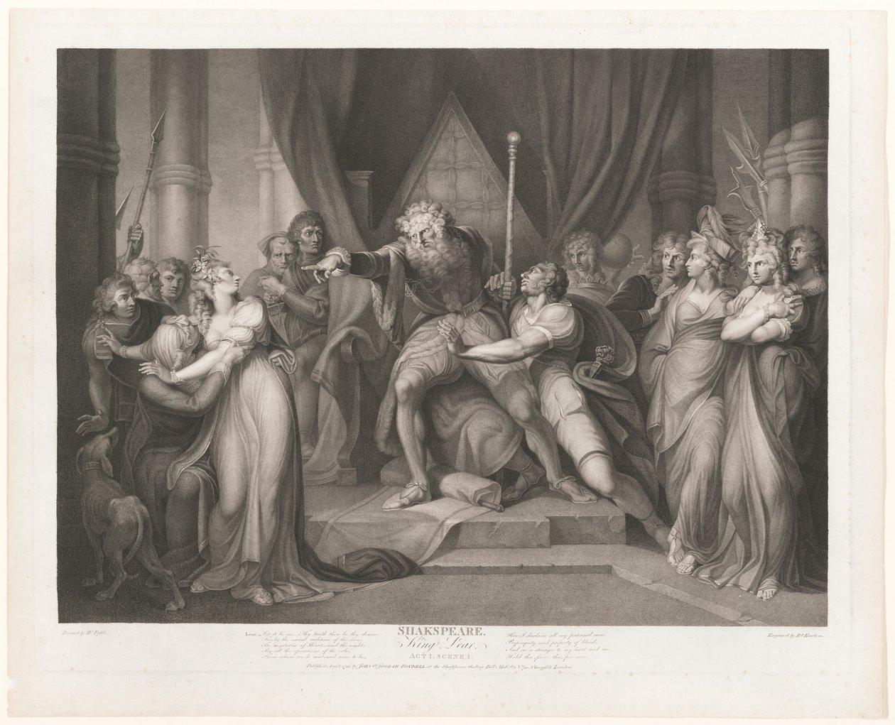 Lear kaster ut sin datter Cordelia av Richard Earlom