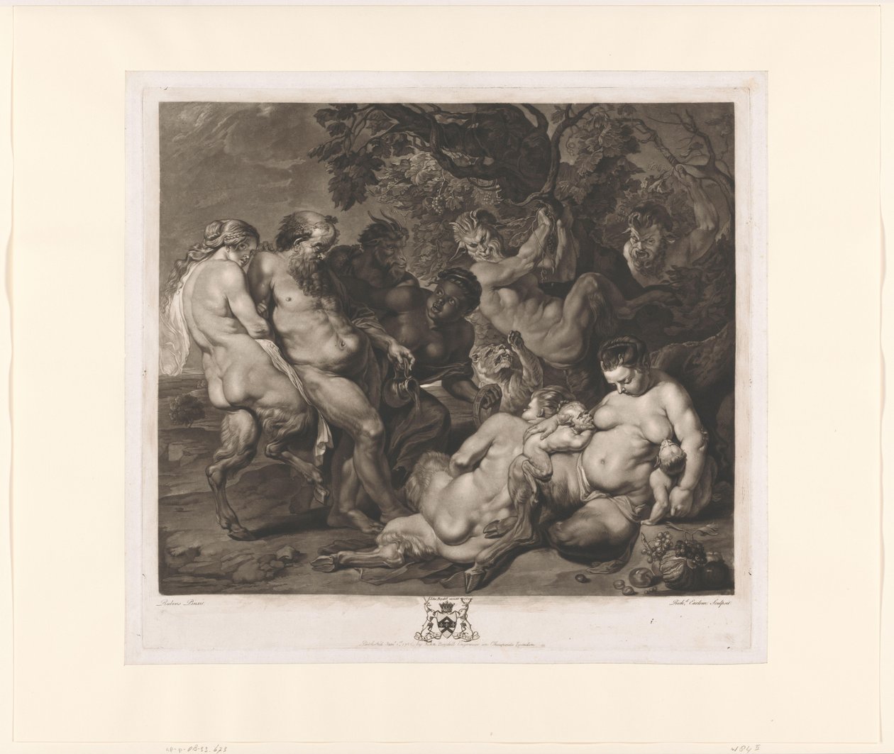 Silenus med en familie av satyrer (Bacchanal) av Richard Earlom