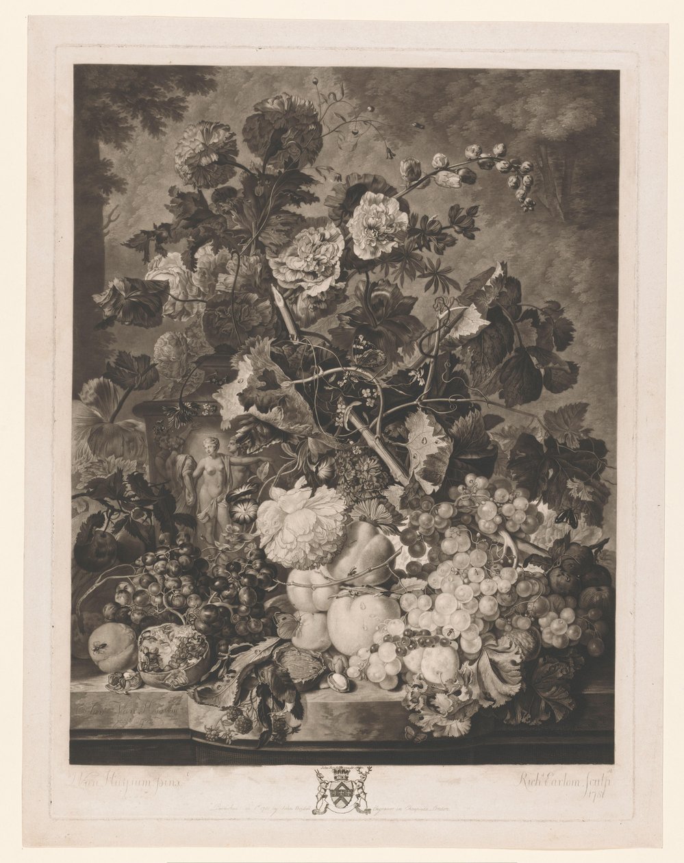 Stilleben av frukt og blomster av Richard Earlom