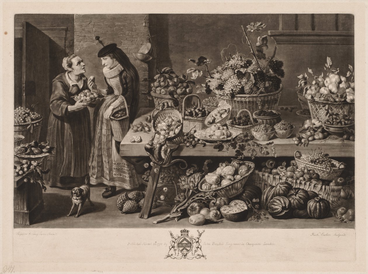 De fire markedene: Fruktmarkedet, 1775. av Richard Earlom