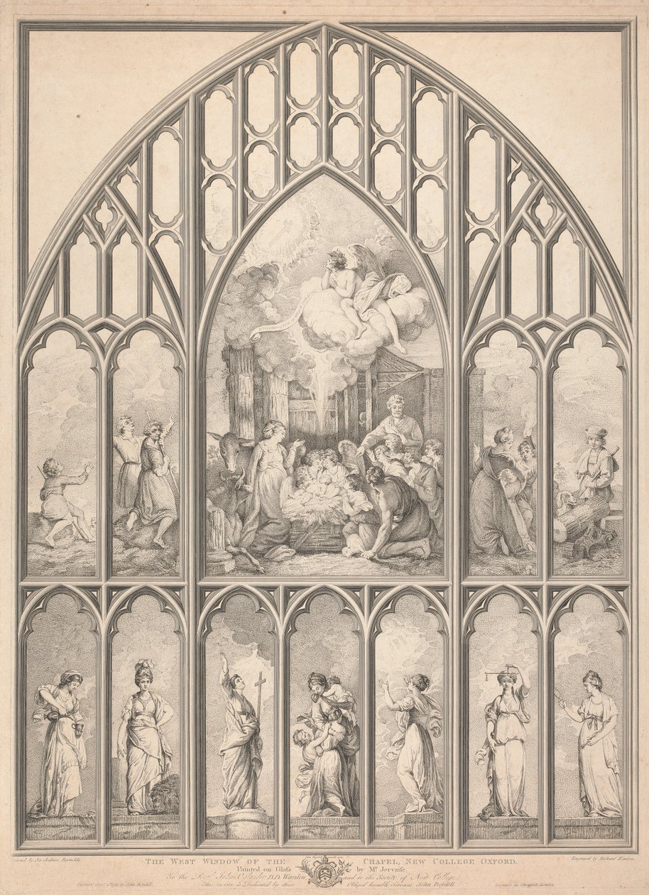 The West Window of the Chapel, New College Oxford: av Richard Earlom