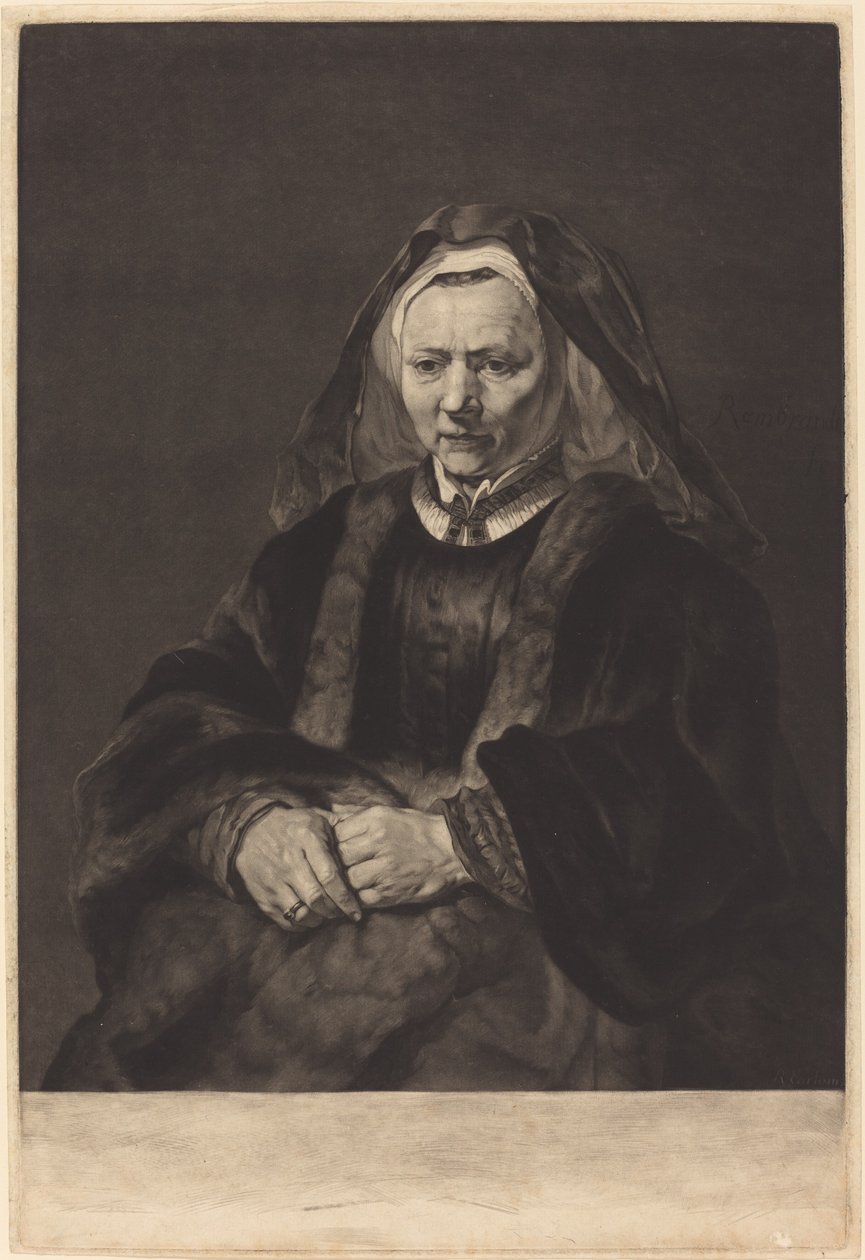 Rembrandts kone av Richard Earlom after Rembrandt van Rijn