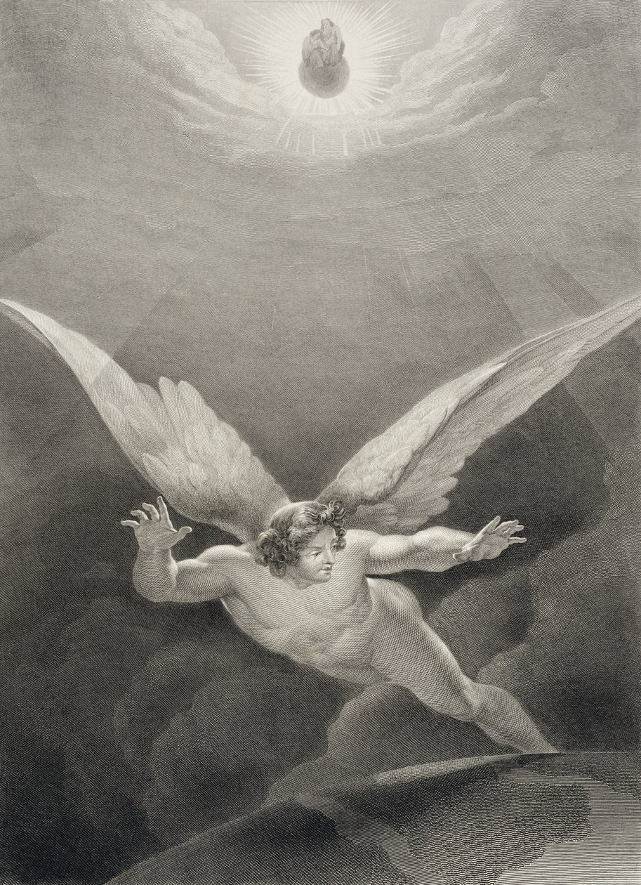 Satan hopper over himmelens vegger, fra en fransk utgave av 