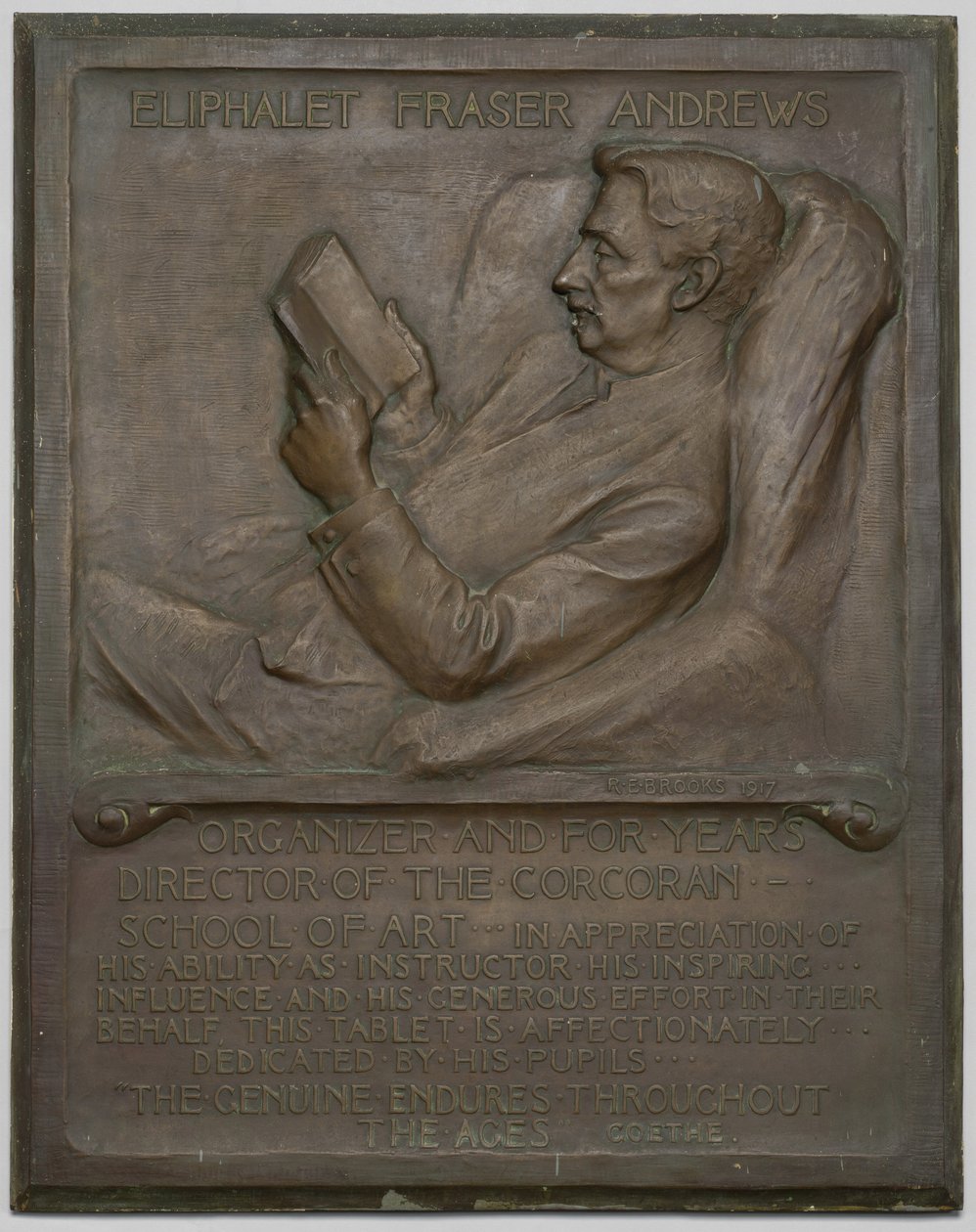 Minnetavle til avdøde E. F. Andrews av Richard Edwin Brooks