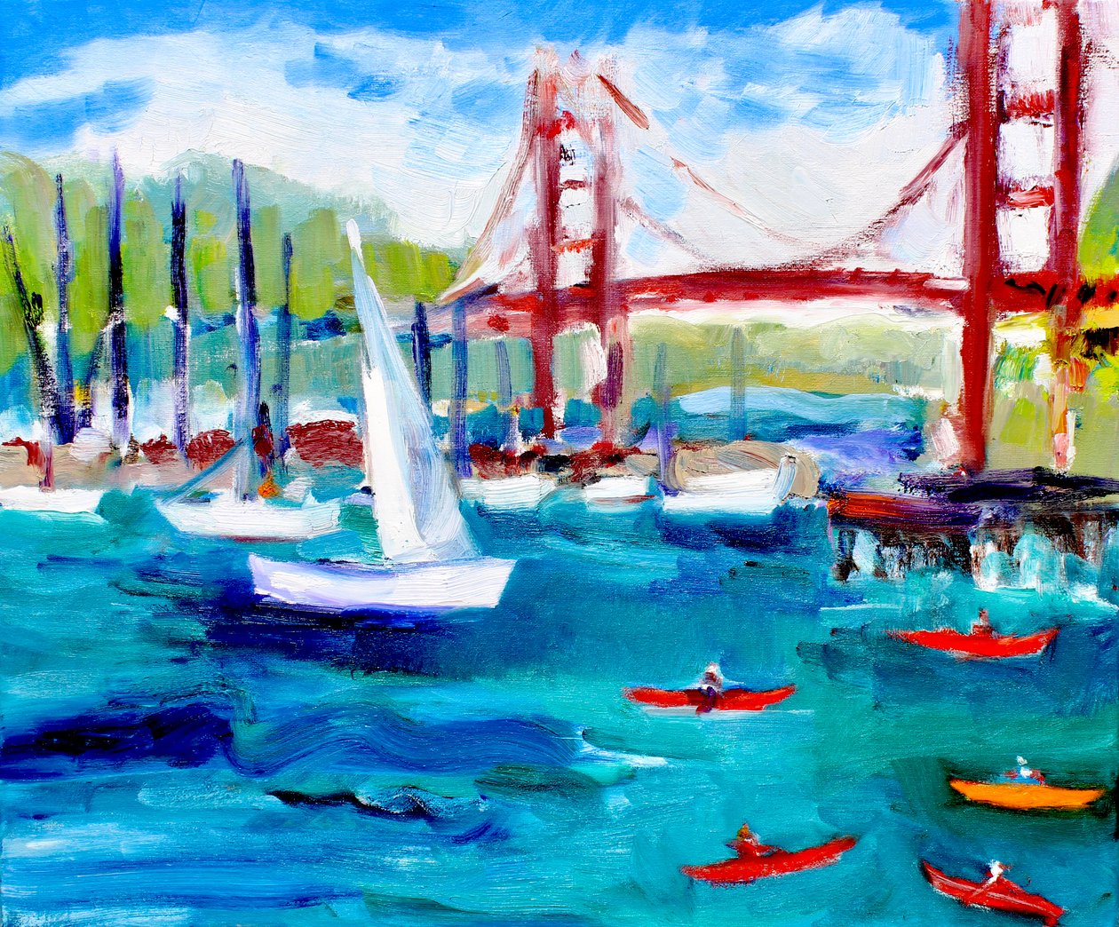 Golden Gate Bridge i tåke, 2019 av Richard Fox