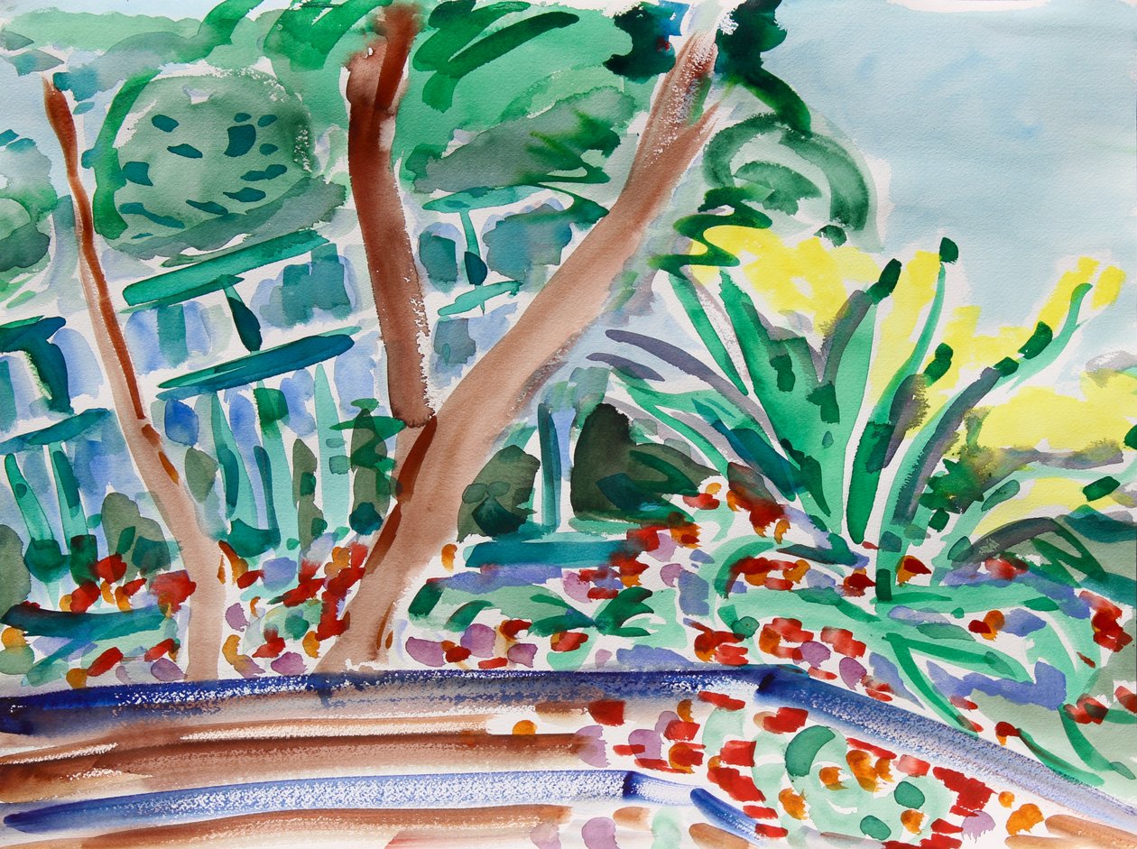Vårblomster, 2021 (akvarell på papir) av Richard Fox