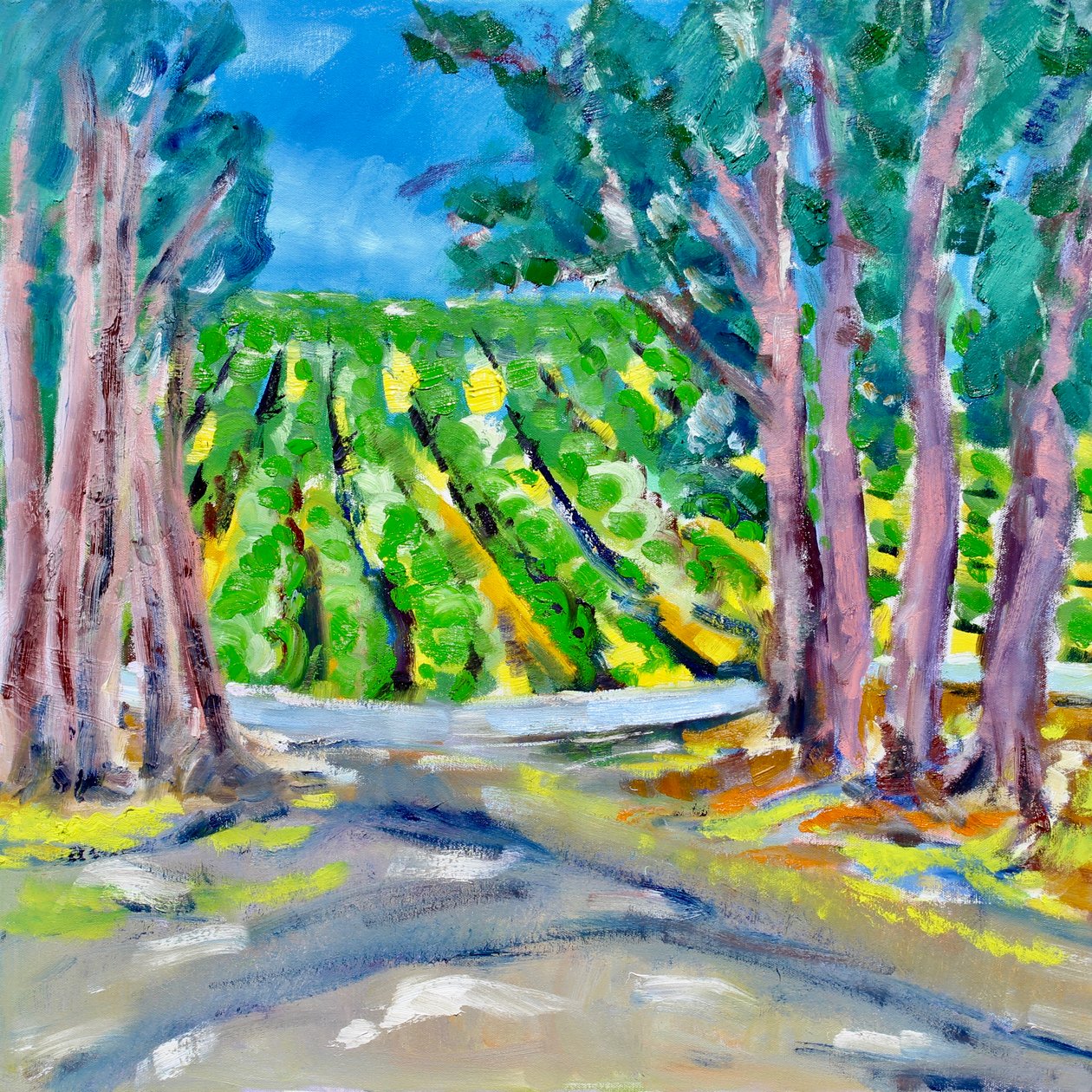 Vineyard Beyond the Trees, 2019 av Richard Fox
