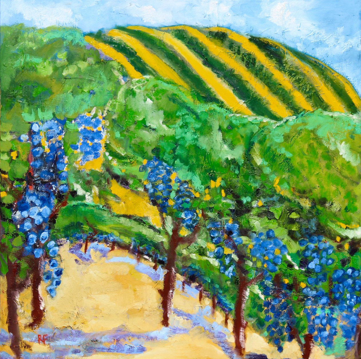 Vineyard and Rolling Hills, 2019 av Richard Fox