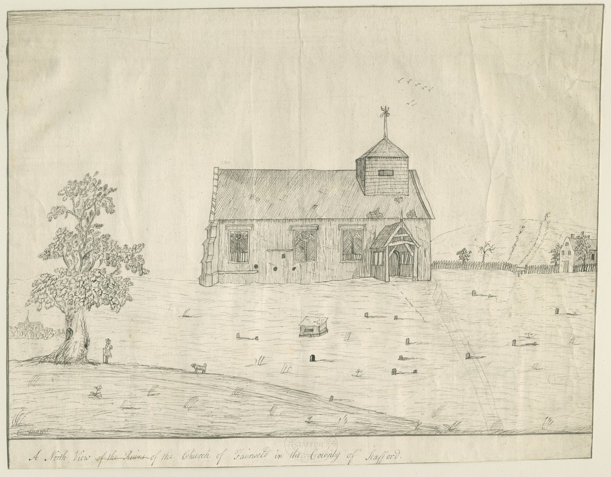 Farvel Church: pennetegning, nd [slutt på 1700-tallet] (tegning) av Richard Greene