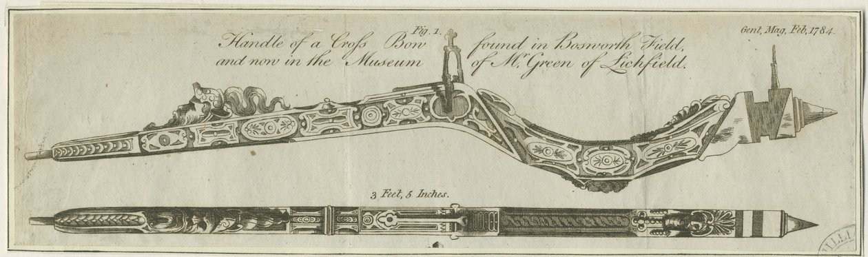Lichfield - Handle of Crossbow: gravering, og [c 1784] (trykk) av Richard Greene